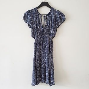 Waist Cutout Floral Petite Mini Dress